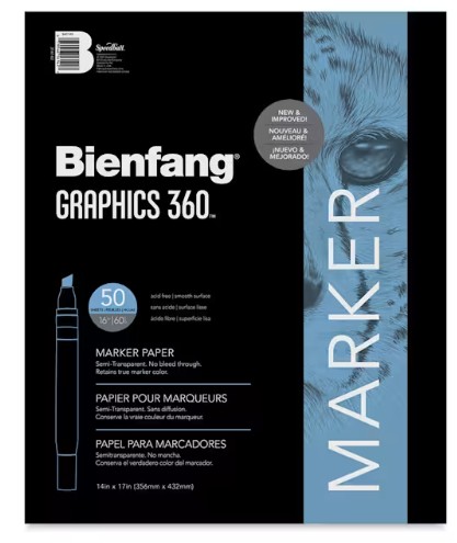 Bienfang Graphics 360 Marker Paper - 14" x 17", 50 Sheets