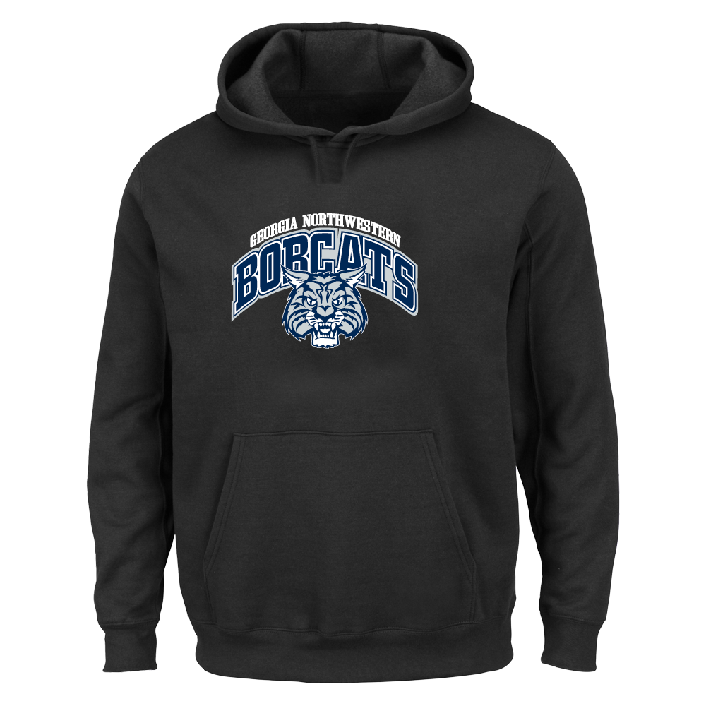 Georgia Northwestern Tech Extended Black Hoodie Georgia Northwestern Bobcats Arched