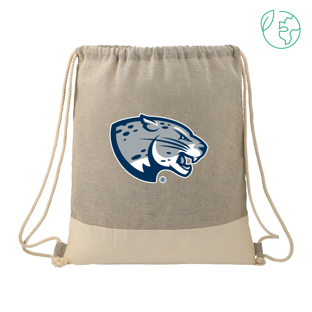 Augusta Jaguars Split Recycled Cotton Grey/Natural Drawstring Bag- Jaguar Head