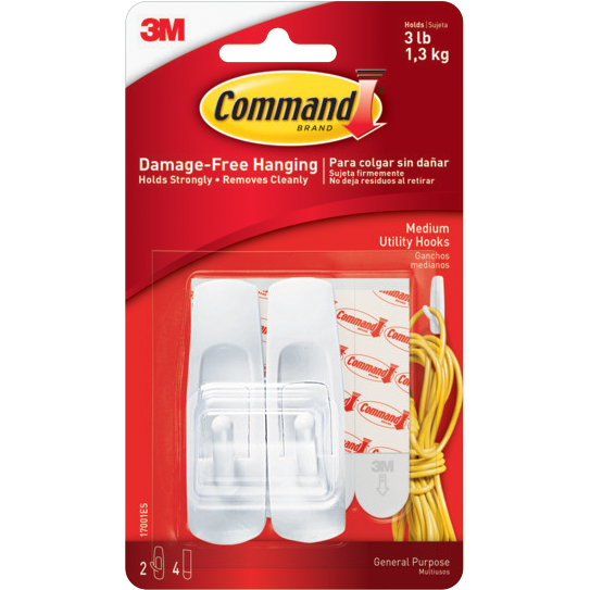Command Adhesive Designer Hook - White Medium 2Pk