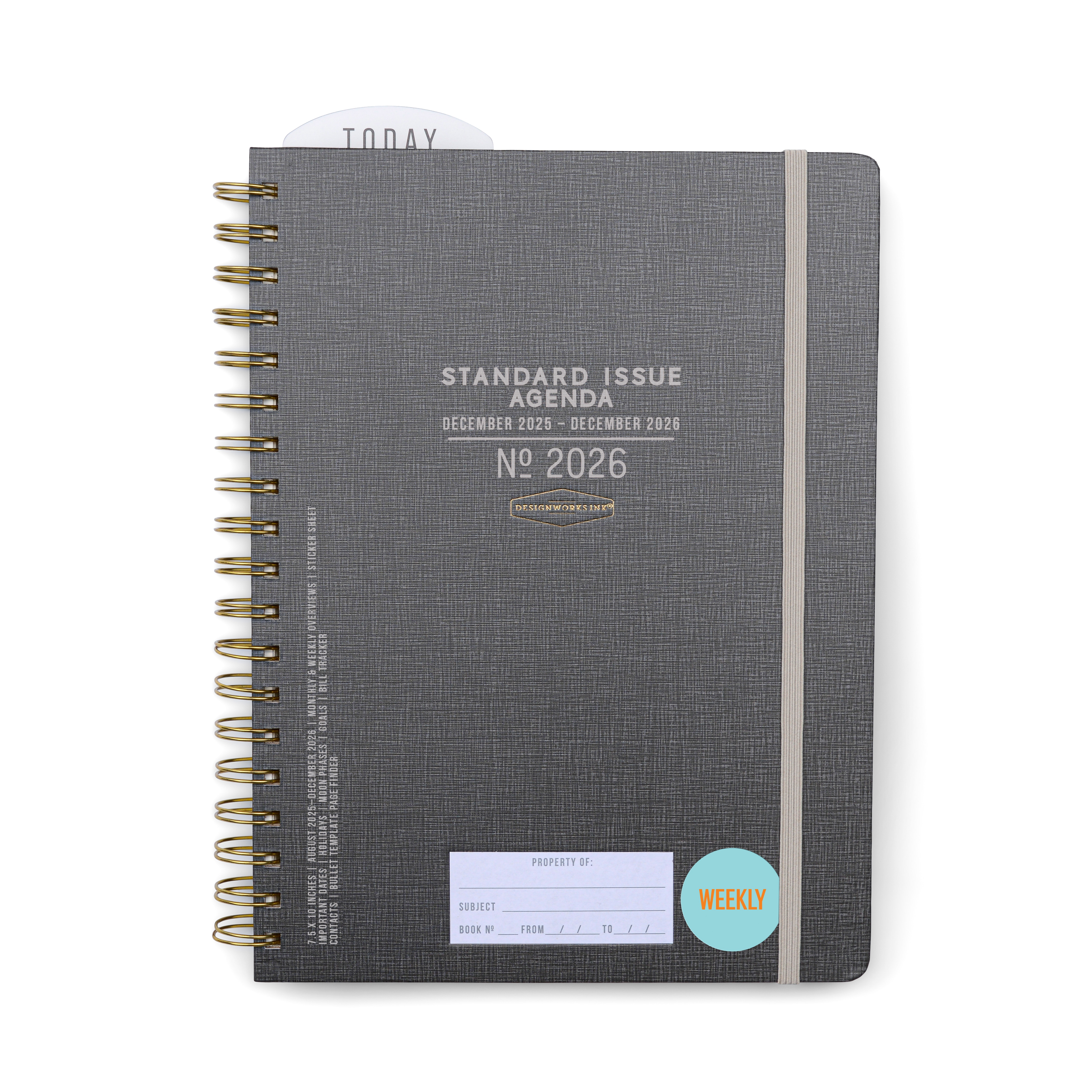 Designworks Ink 2025-2026 Standard Issue Charcoal Planner Large