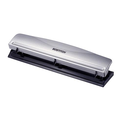 3-Hole Punch, 12 Sheet Capacity, Silver/Black