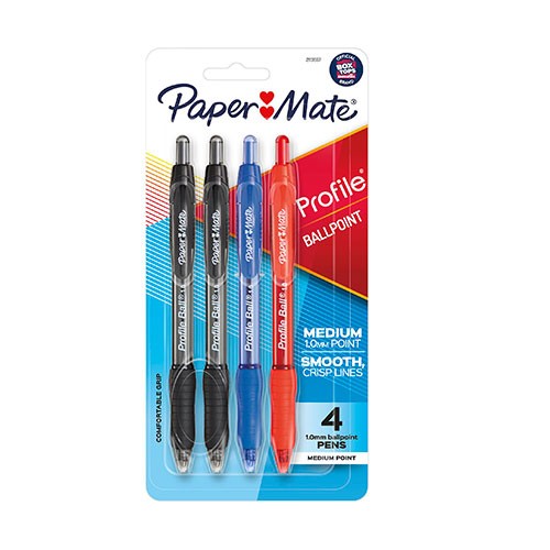 Paper Mate Profile Retractable Ball Point, 4 count