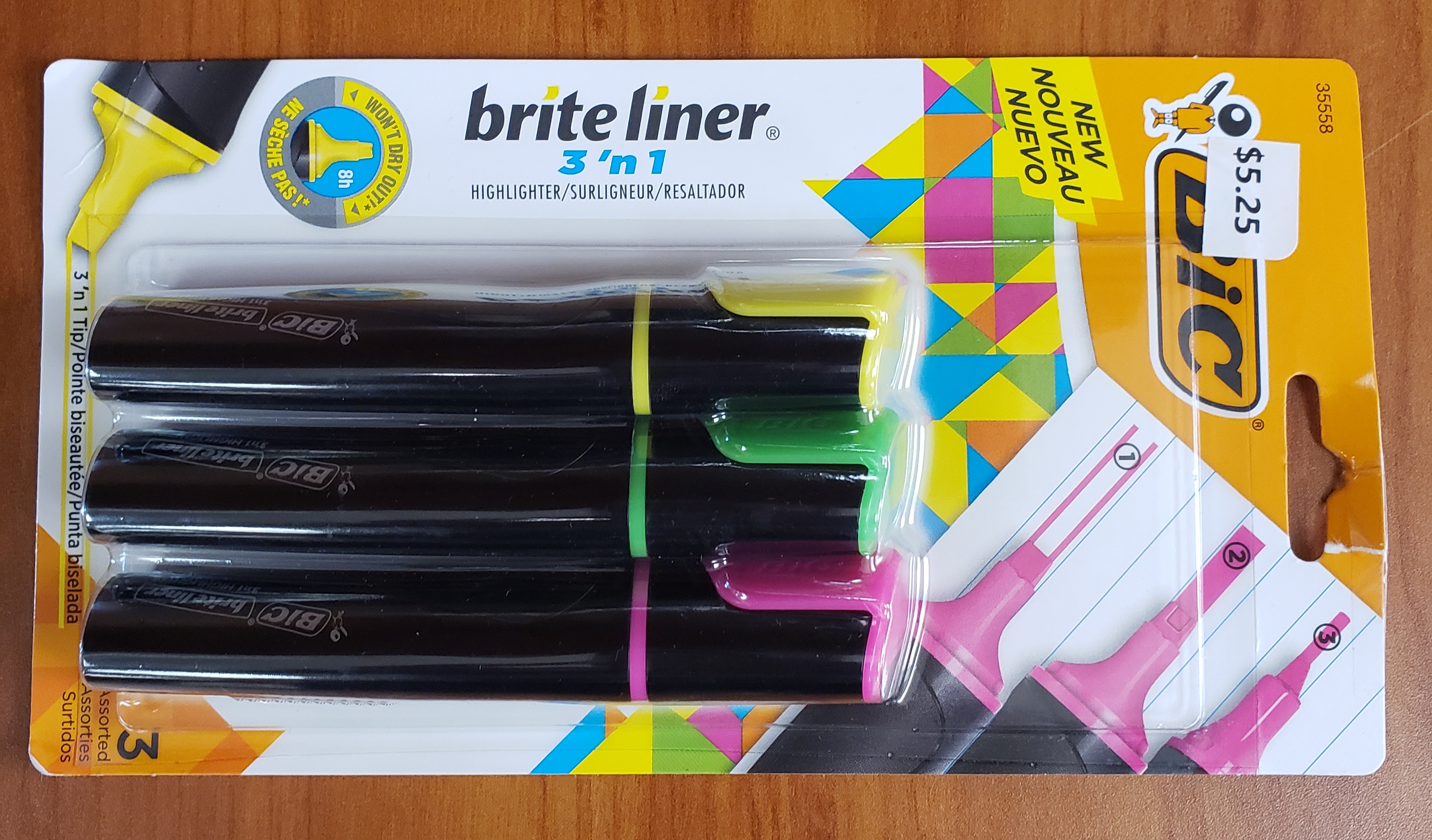 BIC 3 in 1 Brite Liner Highlighter