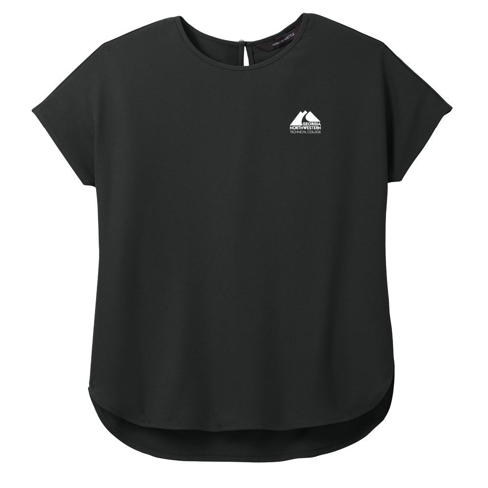 Georgia Northwestern Tech Mercer + Mettle Womens Black Stretch Crepe Crew GNTC Primary Mark