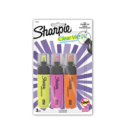 Sharpie Clearview Highlighters, Assorted, 3 Count