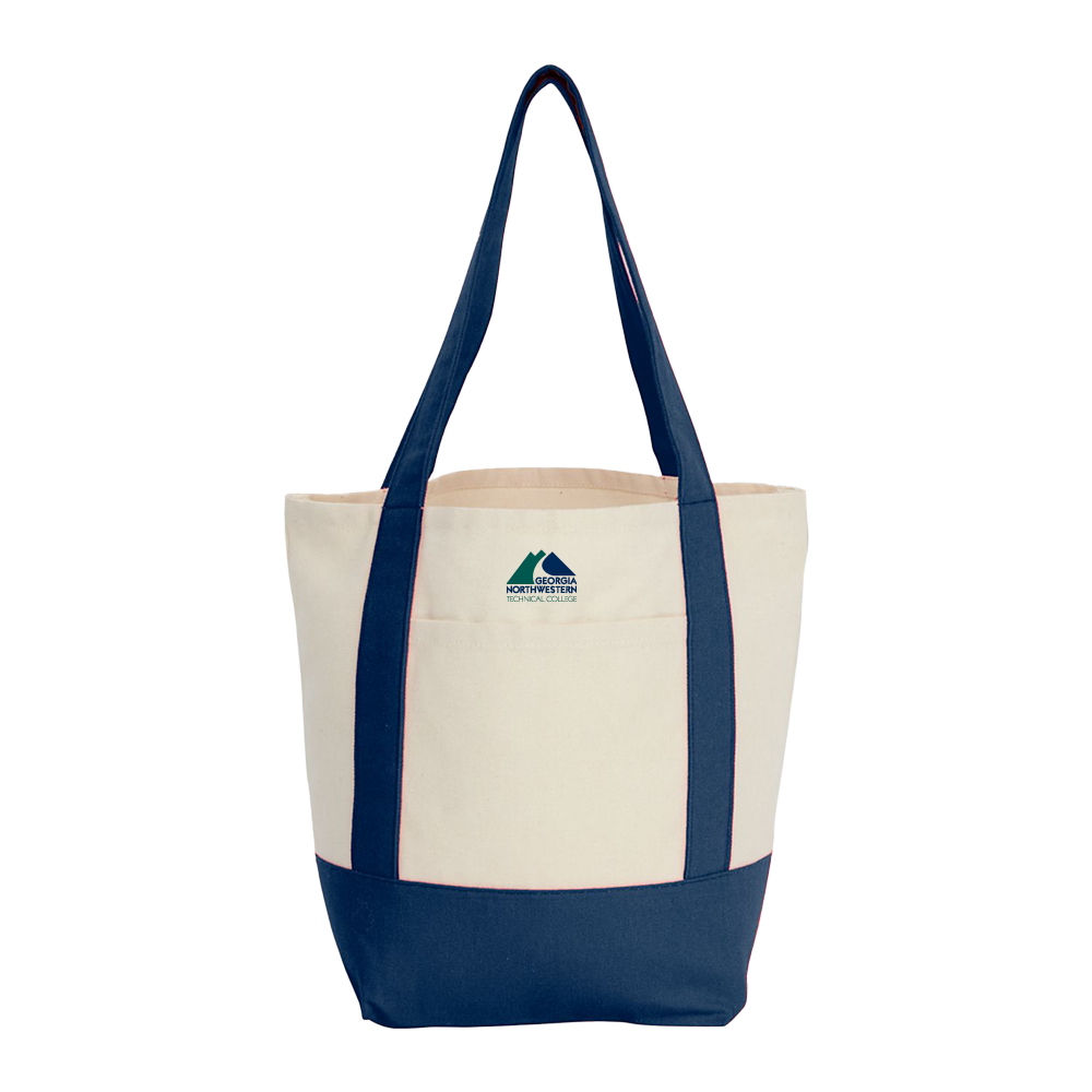 Georgia Northwestern Tech Mini Navy Recycled 8oz Cotton Canvas Tote GNTC Primary Mark