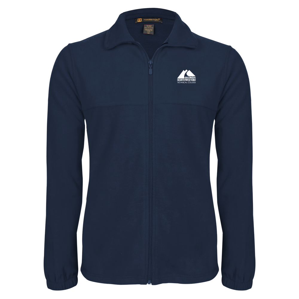 Georgia Northwestern Tech Navy Fleece Full Zip Jacket GNTC Primary Mark