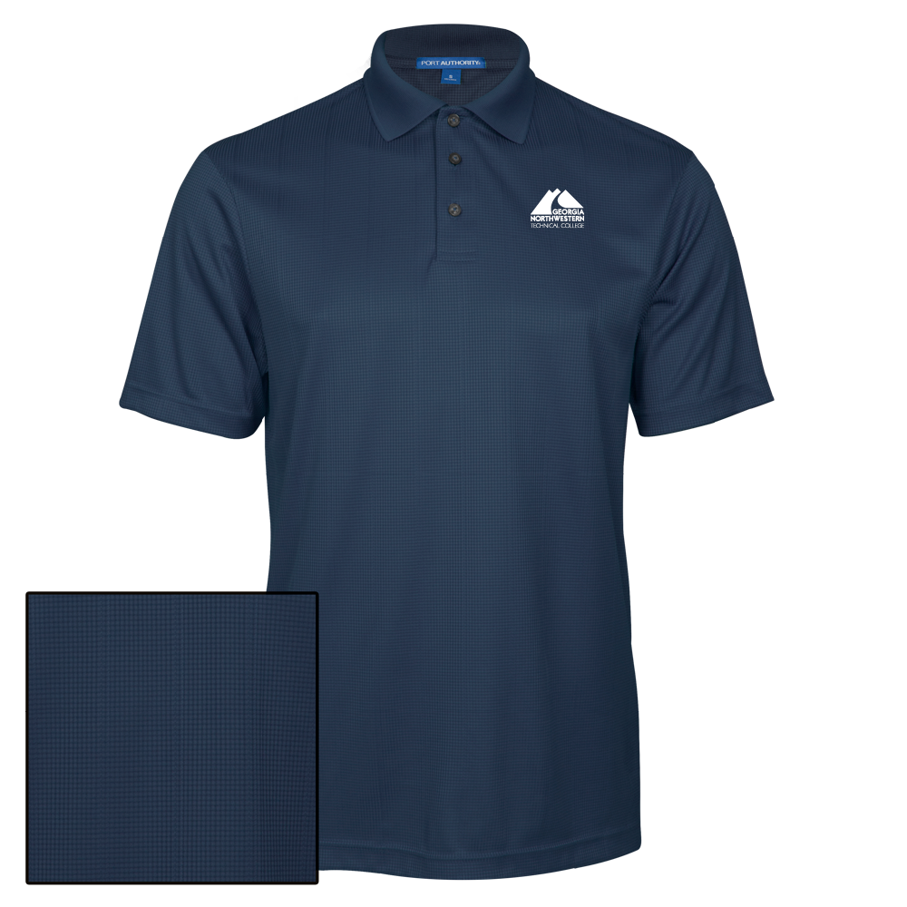Georgia Northwestern Tech Navy Performance Fine Jacquard Polo GNTC Primary Mark