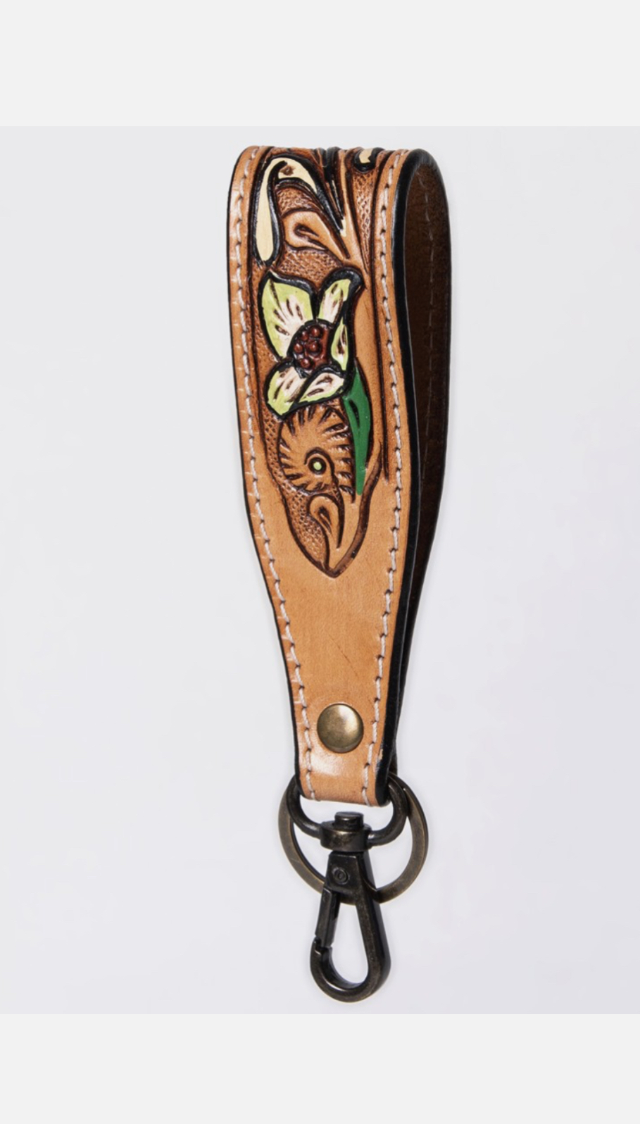 Tooled Leather Wristlet Handle Straps