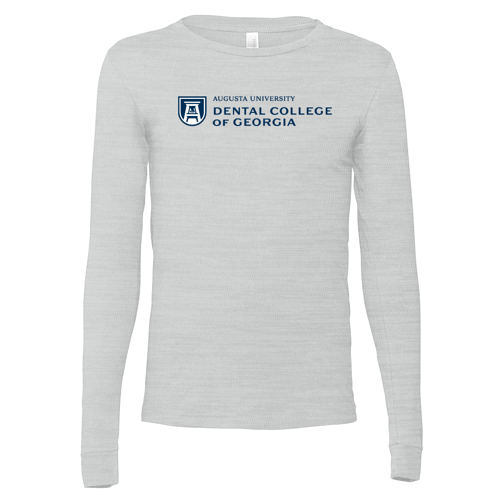 Augusta Jaguars Bella + Canvas Ash Grey Jersey Cotton Long Sleeve TShirt- Dental College of Georgia