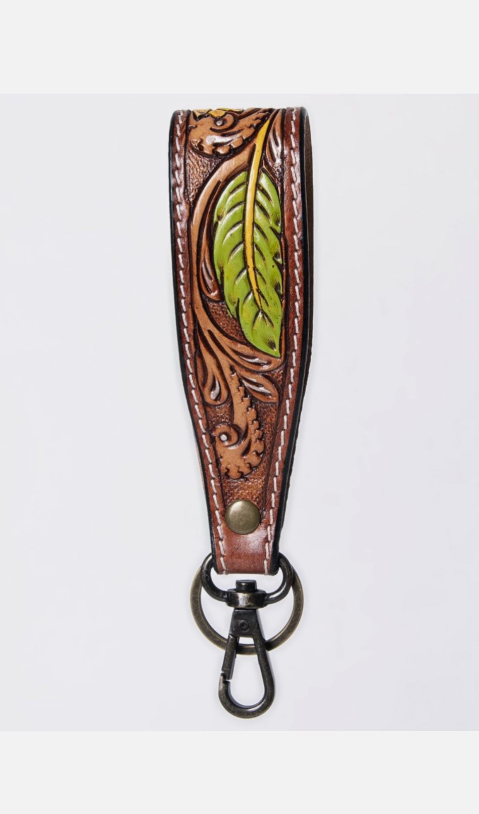 Tooled Leather Wristlet Handle Straps