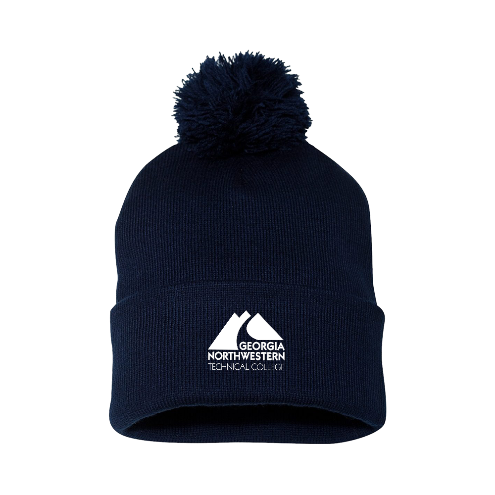 Georgia Northwestern Tech Sportsman Navy Pom Pom Cuffed Beanie GNTC Primary Mark
