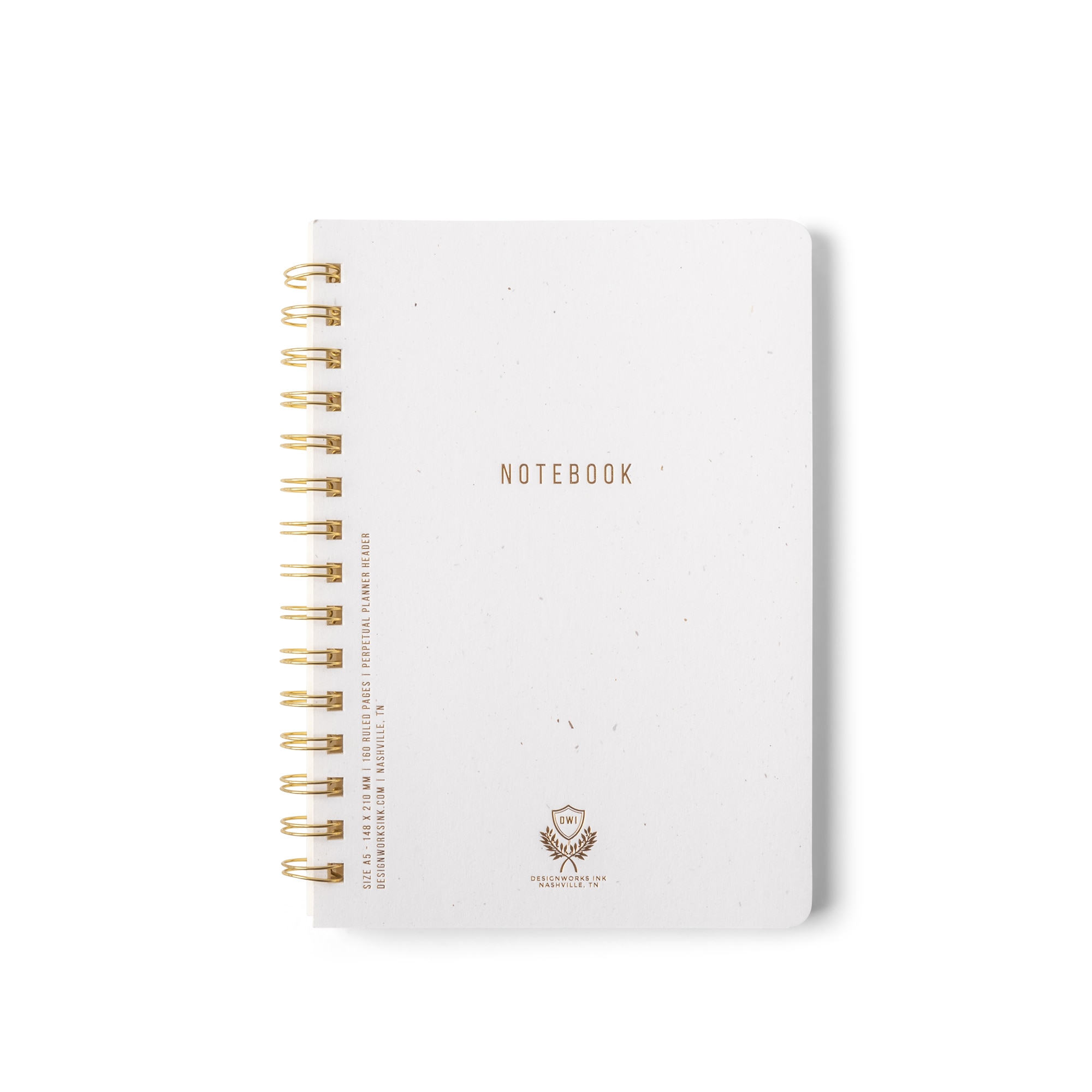 Designworks Ink Twin Wire Notebook Speckled Ivory 6"x8"
