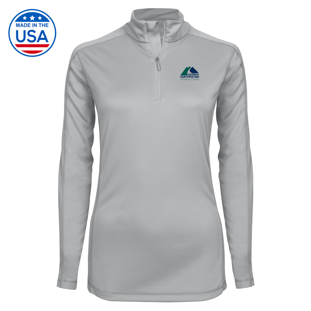 Georgia Northwestern Tech Syntrel Womens Platinum Interlock 1/4 Zip GNTC Primary Mark