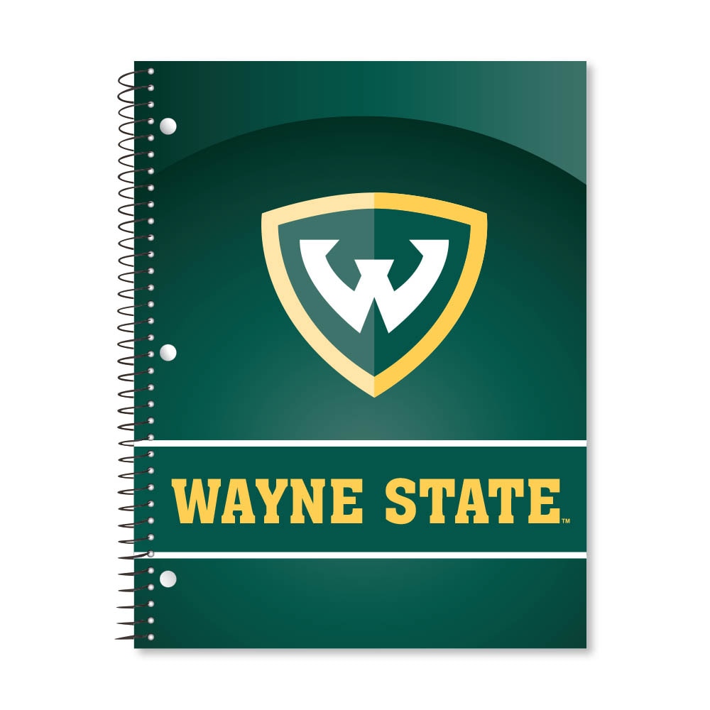 Wayne State Shield Subject College Ruled Notebook