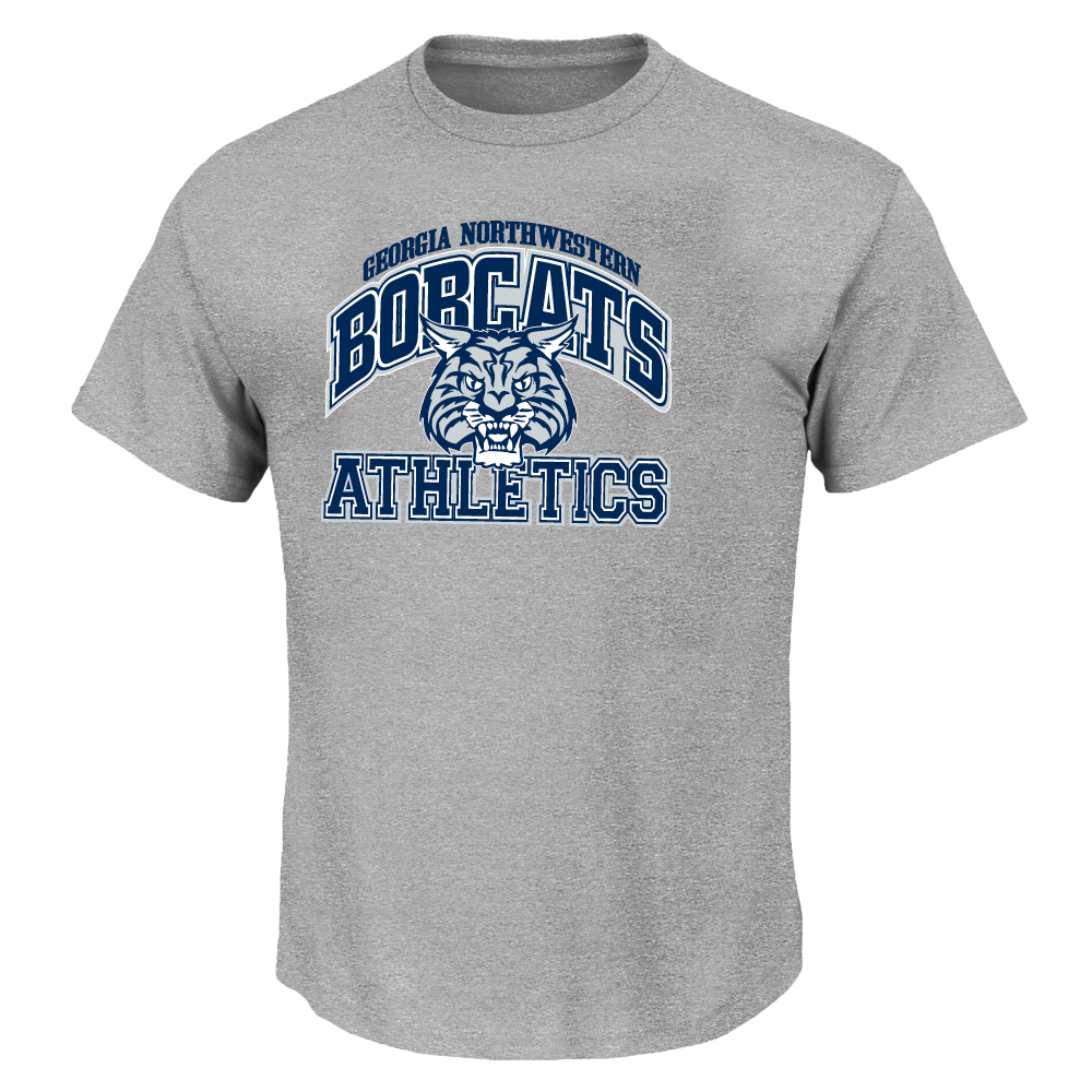 Georgia Northwestern Tech Tall Heather Grey T Shirt Georgia Northwestern Bobcats Athletics