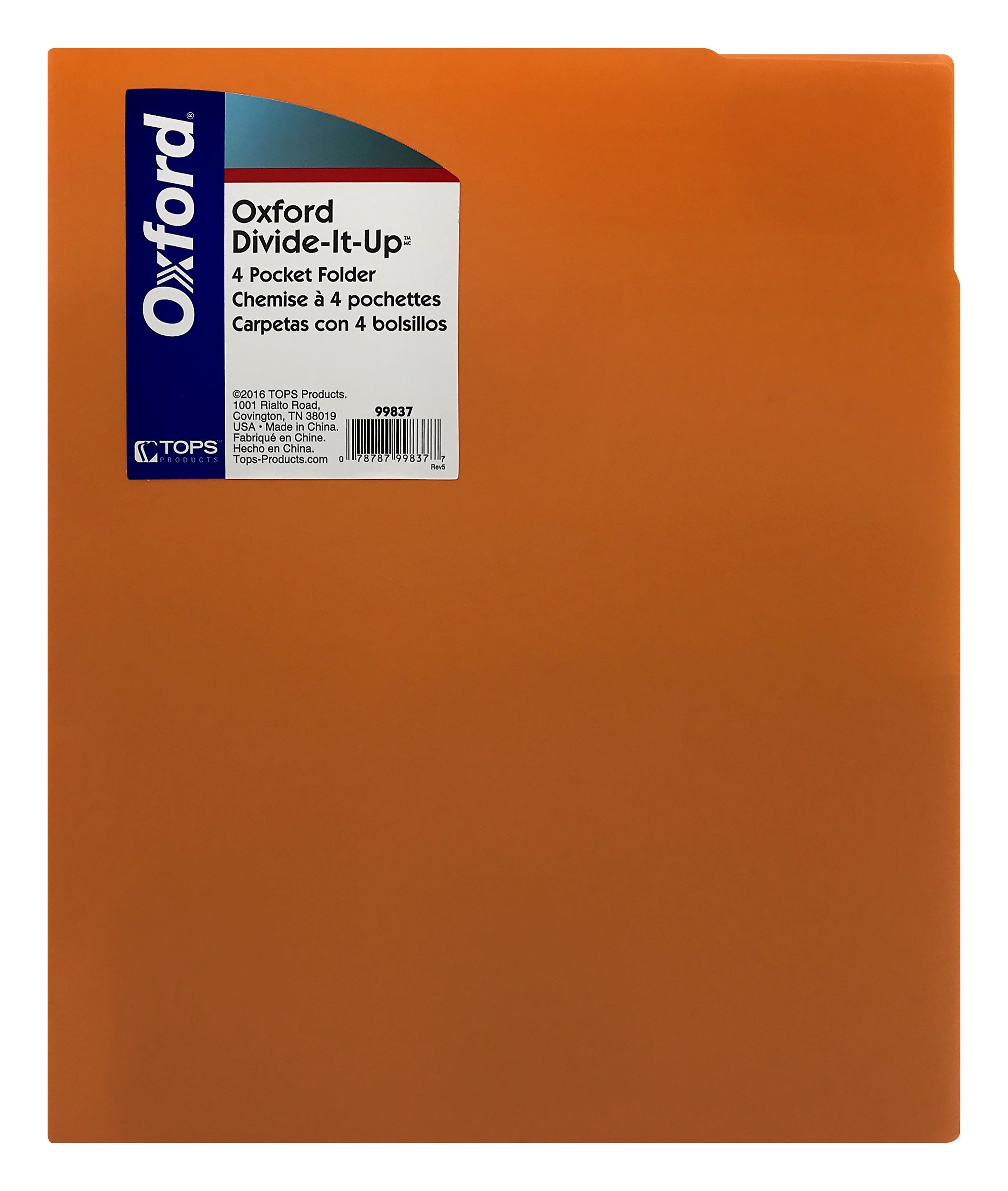 Divide It Up 4-Pocket Poly Folder, 11 x 8-1/2, Assorted