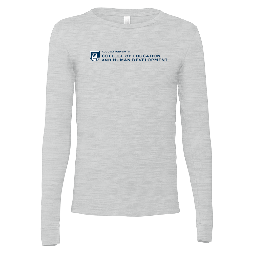 Augusta Bella+Canvas Ash Grey Jersey Cotton LS Shirt-College of Education & Human Development
