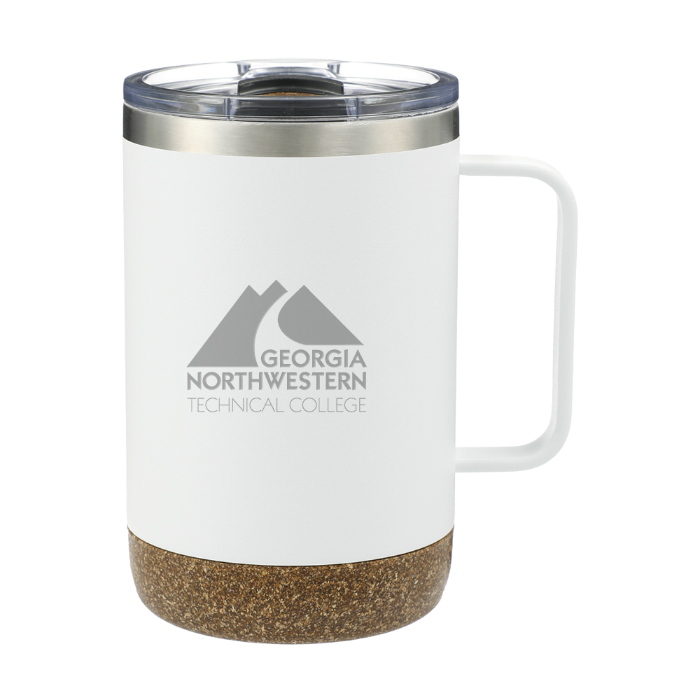 Georgia Northwestern Tech Valhalla Vacuum Insulated Camp White Mug 14oz GNTC Primary Mark Engraved