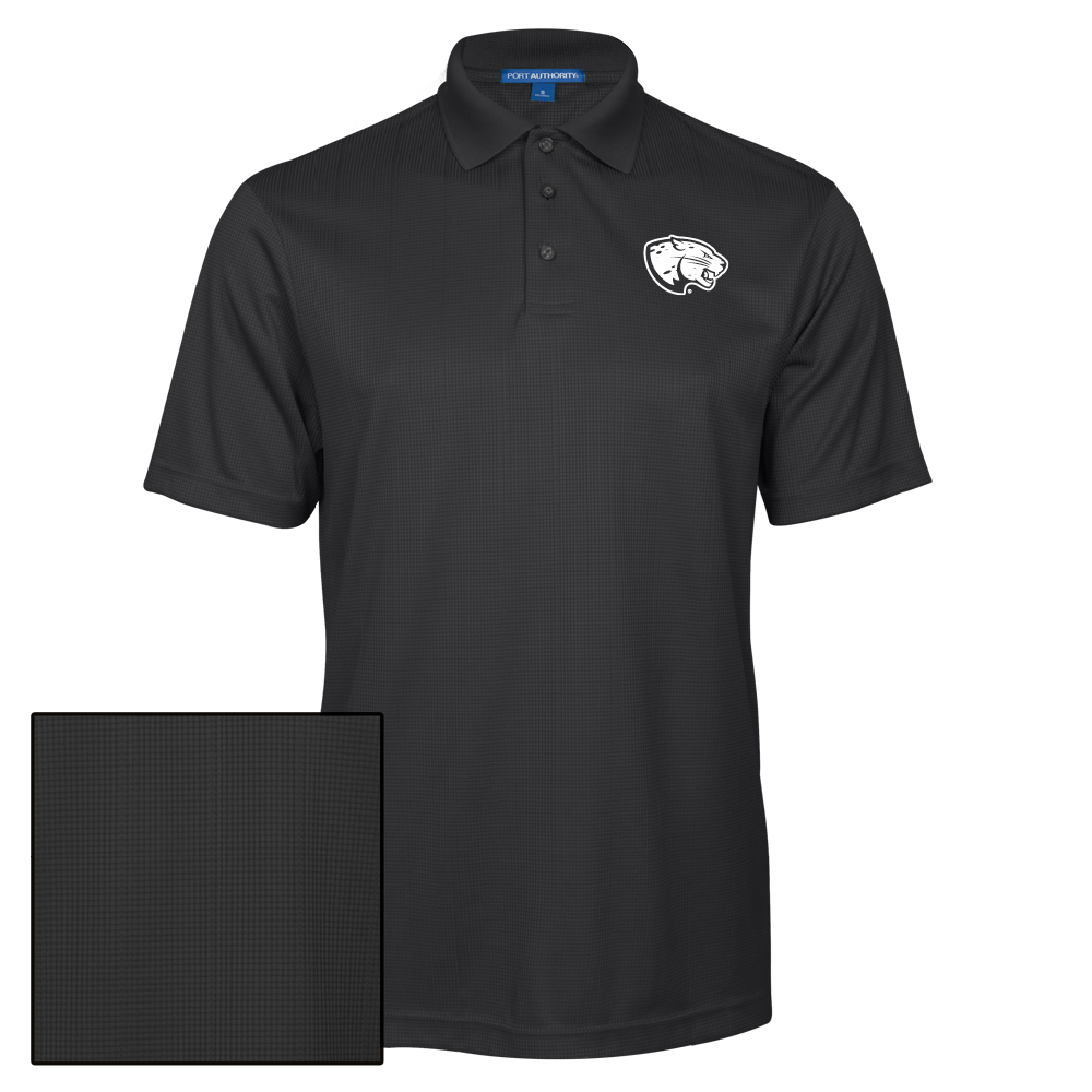 Augusta Jaguars Charcoal Performance Fine Jacquard Polo- Jaguar Head