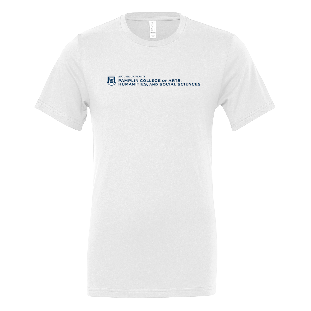 Augusta Jaguars Bella + Canvas White Jersey Cotton TShirt- Pamplin College of Arts