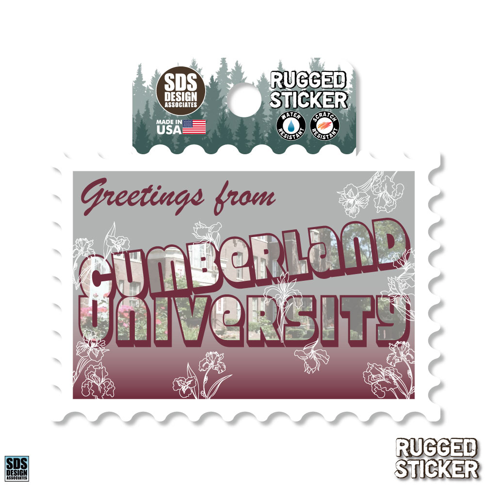 Greetings From Cumberland Stamp Rugged 3.5" Sticker