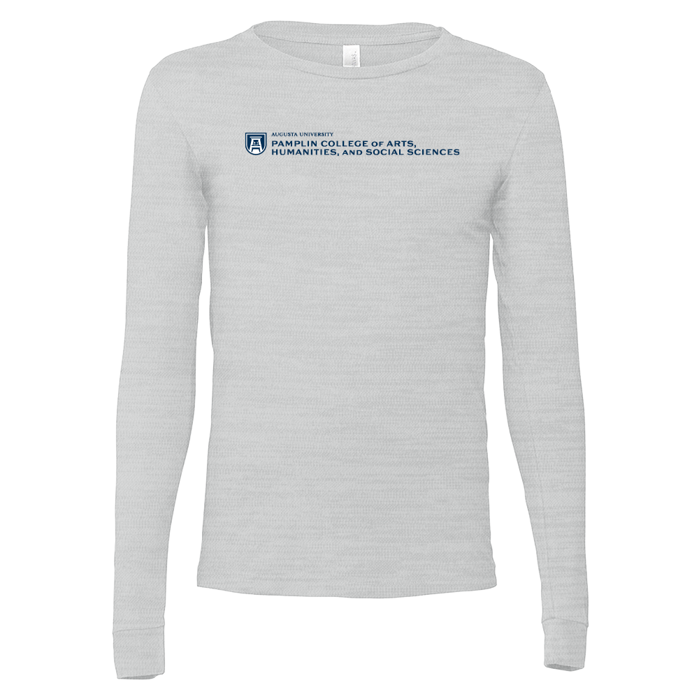 Augusta Bella + Canvas Ash Grey Jersey Cotton LS Shirt- Pamplin College of Arts