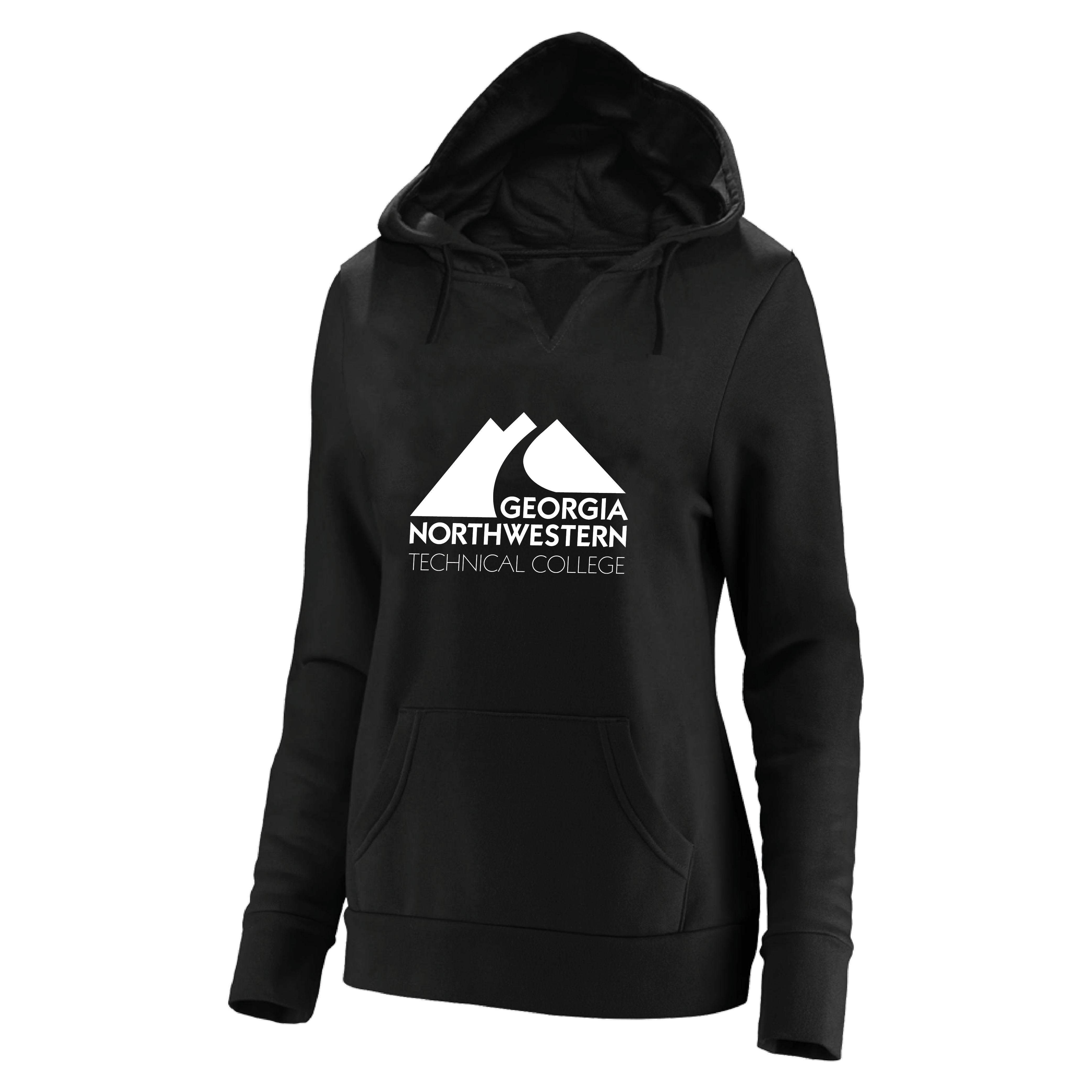 Georgia Northwestern Tech Womens Plus Black Hoodie GNTC Primary Mark