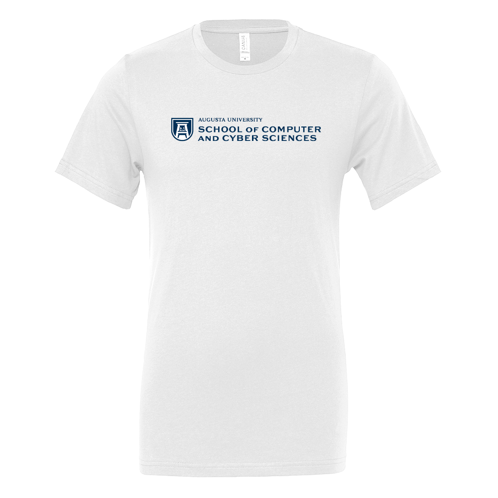 Augusta Bella + Canvas White Jersey Cotton TShirt- School of Computer & Cyber Sciences