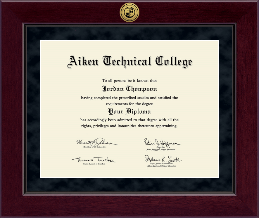 ATC Diploma Frame w/ Black Suede Mat
