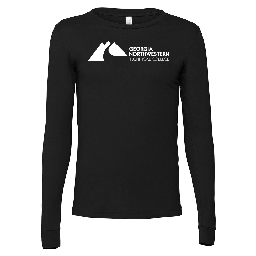 GNTC Bella + Canvas Black Jersey Cotton Long Sleeve T Shirt GNTC Horizontal Mark