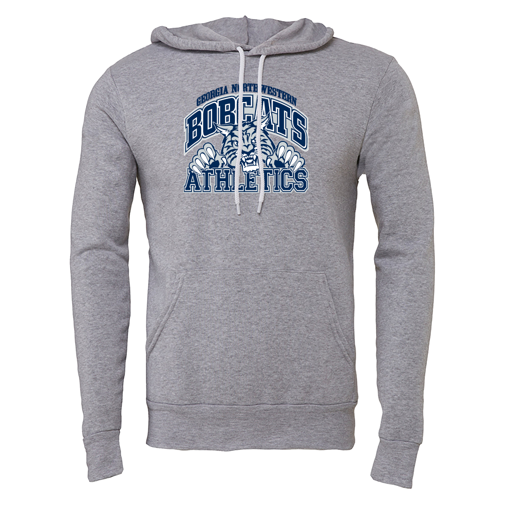 GNTC Bella + Canvas Heather Grey Fleece Hood GNTC Athletics with Claws