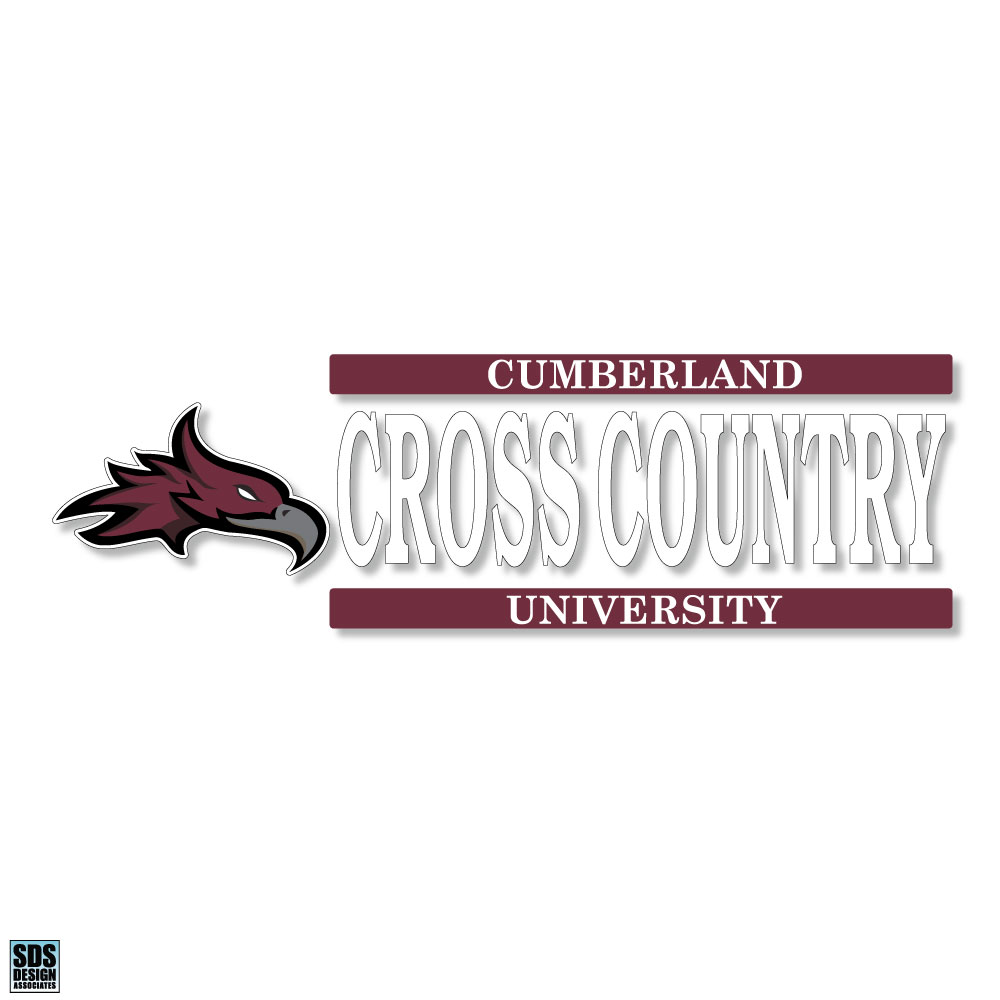 Cumberland University Cross Country Bar Design Vinyl 6"x2" Decal