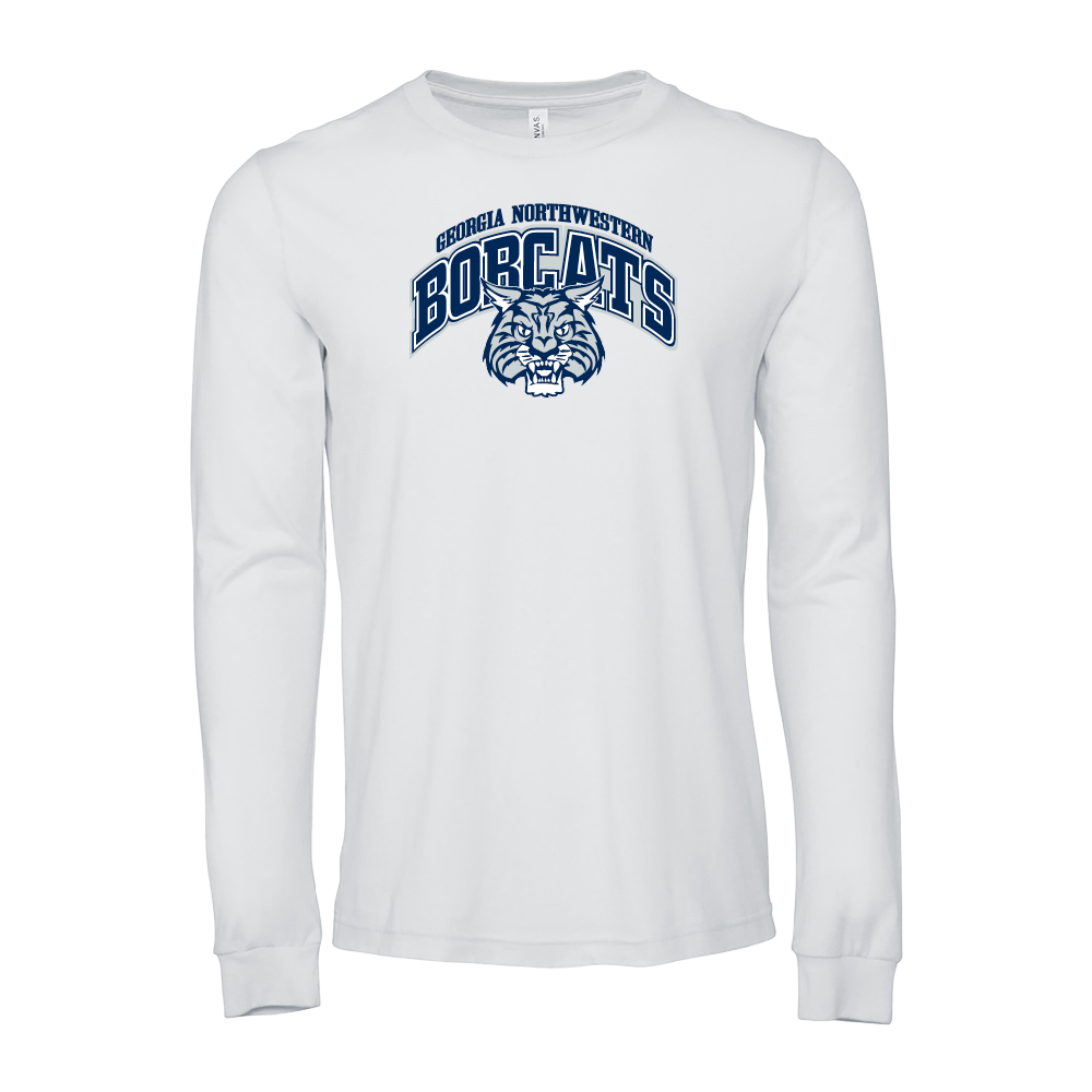 GNTC Bella + Canvas White Jersey Cotton Long Sleeve T Shirt GNTC Arched