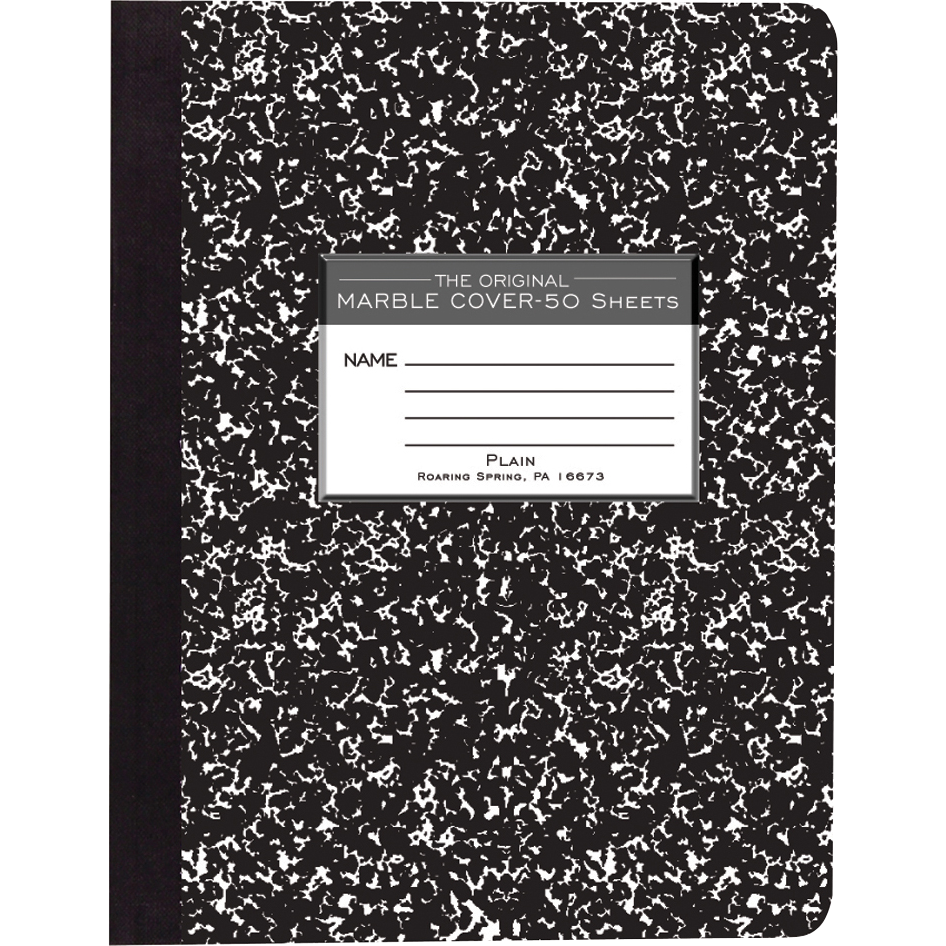 Roaring Spring Composition Book - Black 9.75x7.5in 50Sht Bulk Unruled