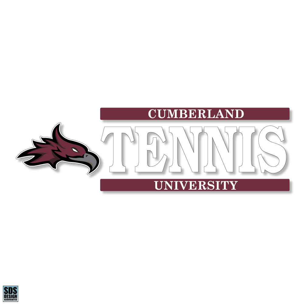 Cumberland University Tennis Bar Design Vinyl 6"x2" Decal