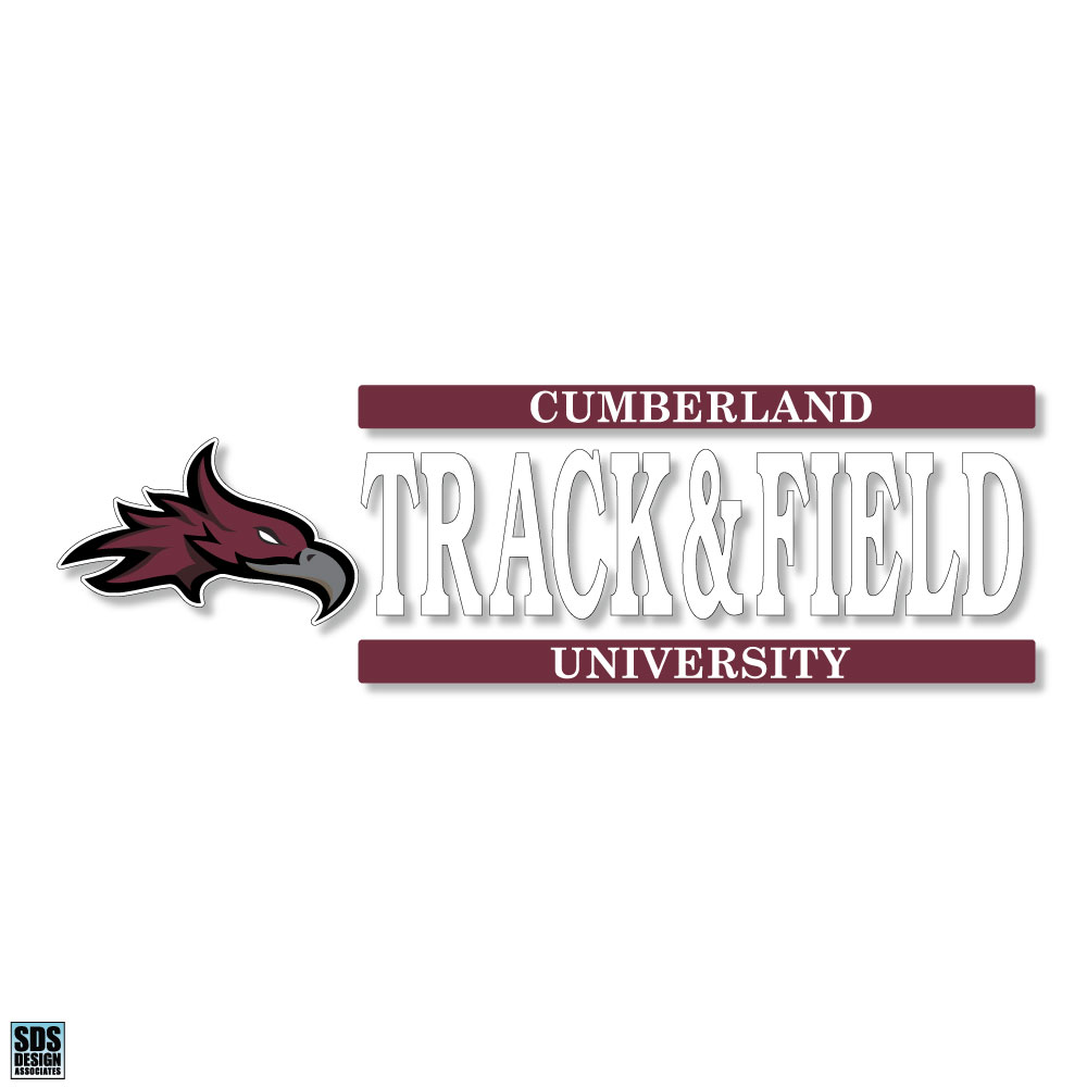 Cumberland University Track & Field Bar Design Vinyl 6"x2" Decal