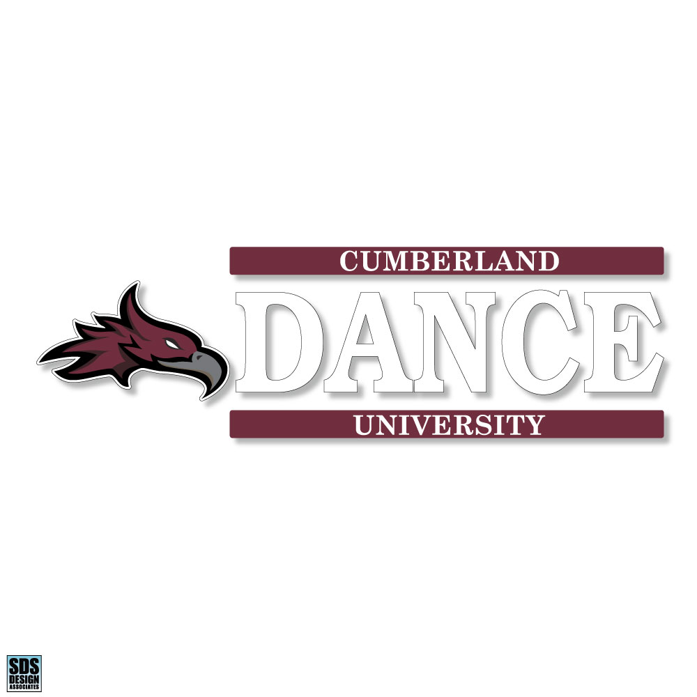Cumberland University Dance Bar Design Vinyl 6"x2" Decal