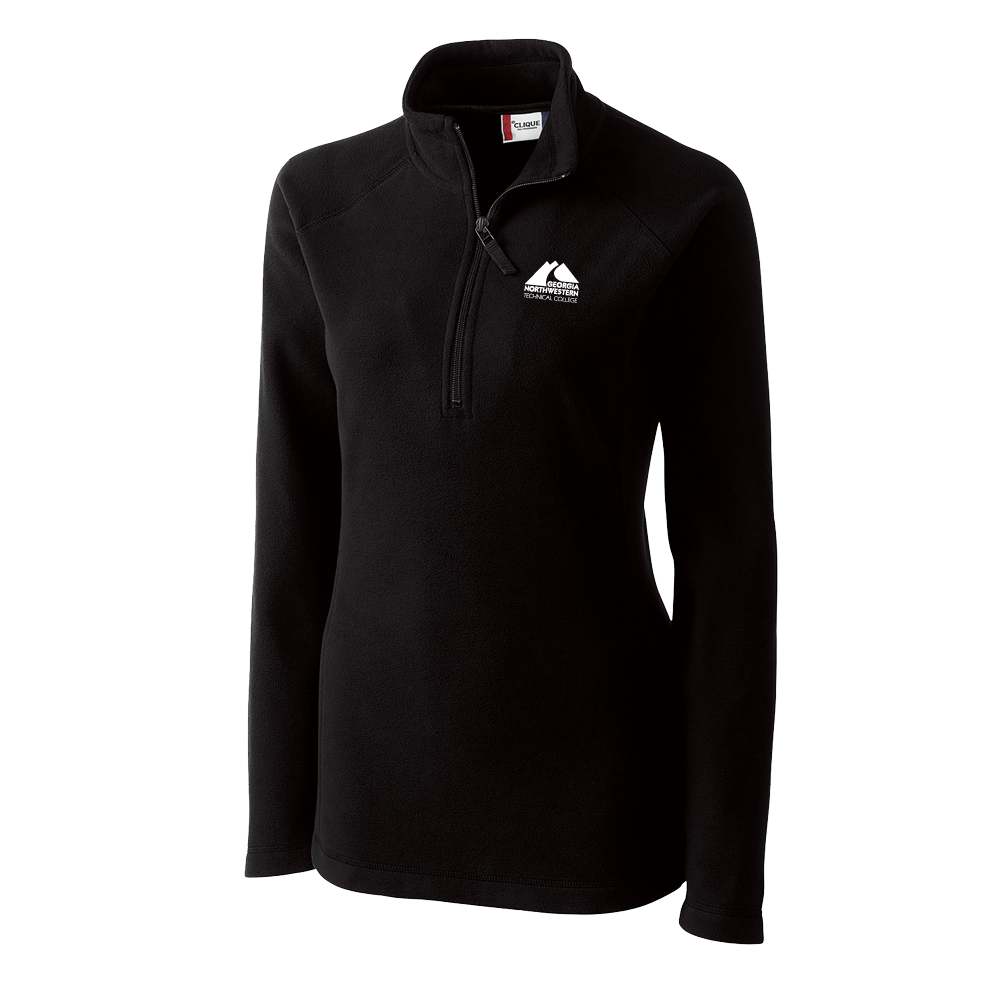 GNTC C&B Womens Black Clique Summit Performance Fleece Half Zip GNTC Primary Mark