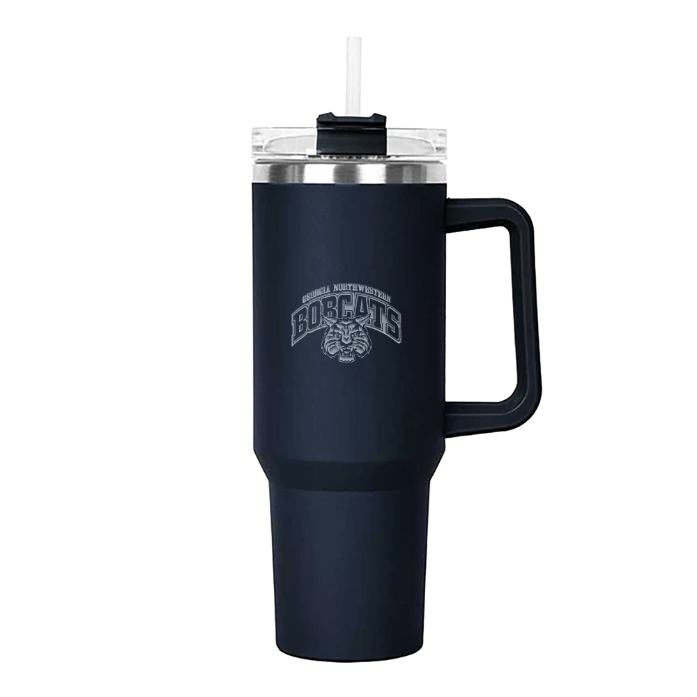 GNTC Hippo Navy Mug &amp; Straw Lid with Twist Closure 40 oz GNTC Arched Engraved