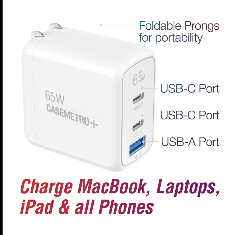 Boxed 65W 3-Port Fast Wall Charger