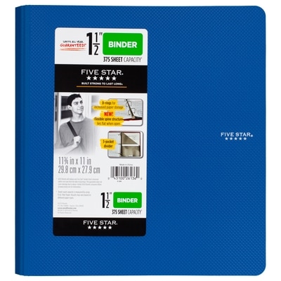 Five Star 1.5" Plastic Binder- Assorted Colors