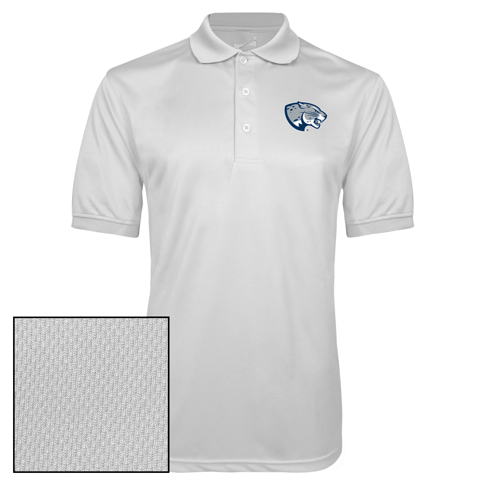 Augusta Jaguars White Dry Mesh Polo- Jaguar Head