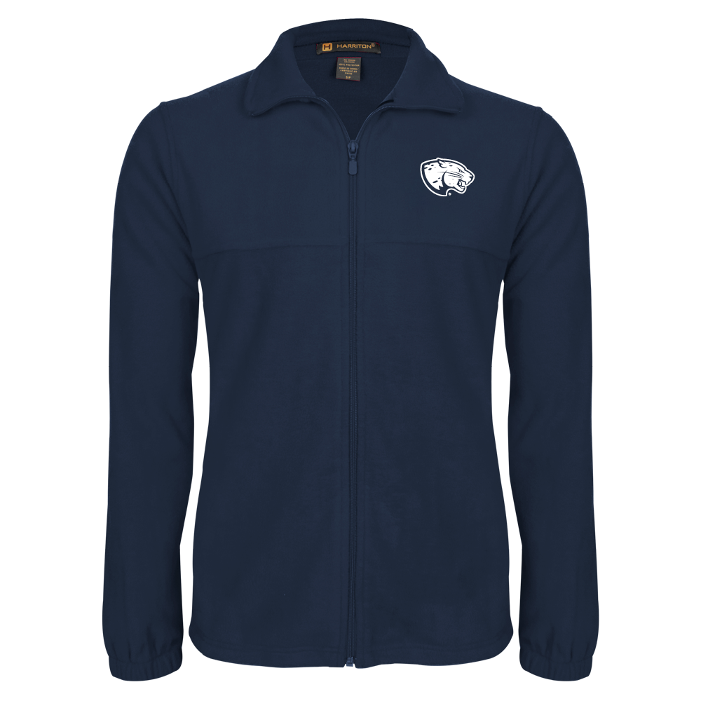 Augusta Jaguars Navy Fleece Full Zip Jacket- Jaguar Head