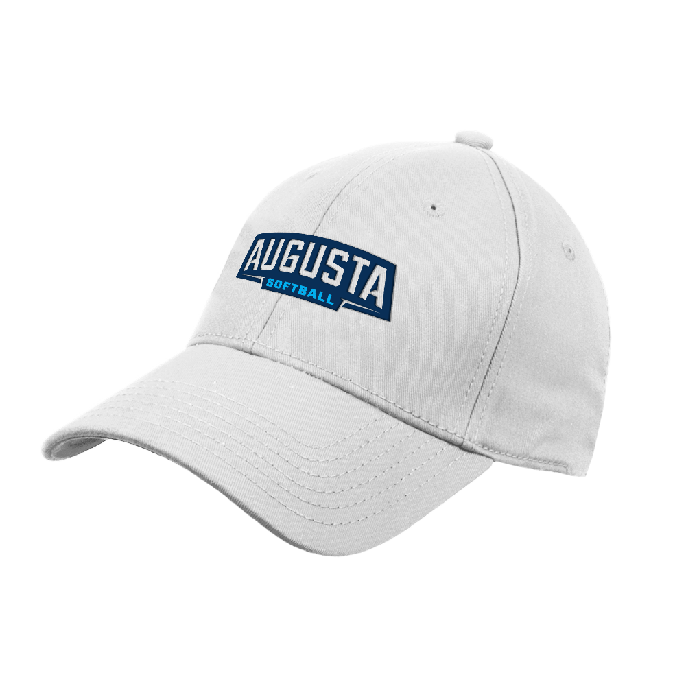 Augusta White Structured Adjustable Pro Style Hat- Softball