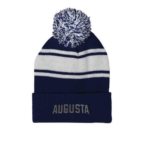 Augusta Jaguars Navy/White Two Tone Knit Pom Beanie w/Cuff Augusta