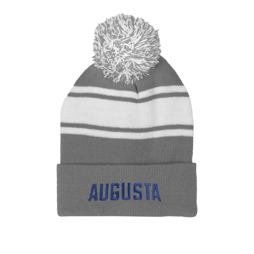 Augusta Jaguars Grey/White Two Tone Knit Pom Beanie w/Cuff Augusta