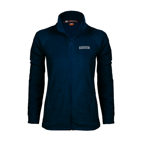 Augusta Jaguars Womens Navy Fleece Full Zip Jacket- Augusta