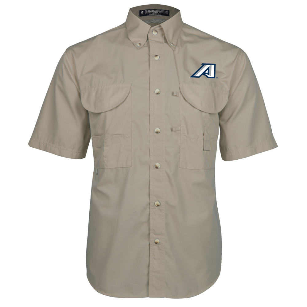 Augusta Jaguars Khaki Fishing Shirt Performance Short Sleeve- Victory A